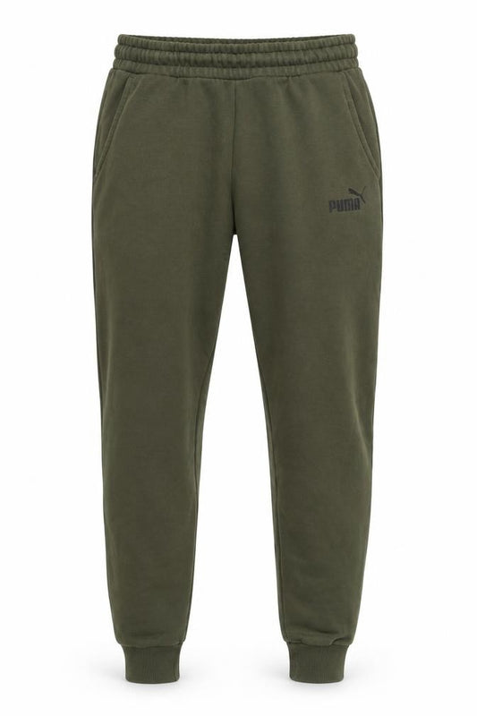 Front view of Puma Men's Green Jogger Trousers, M, for Gym & Casual