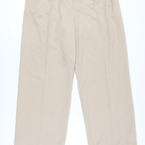 Monki Women's Beige Trousers, Size 12 with Button Closure