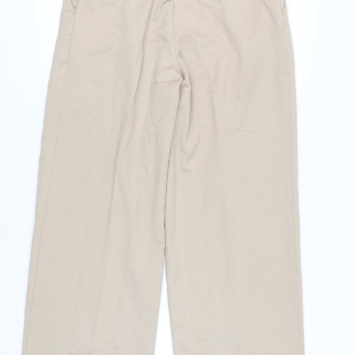 Monki Women's Beige Trousers, Size 12 with Button Closure