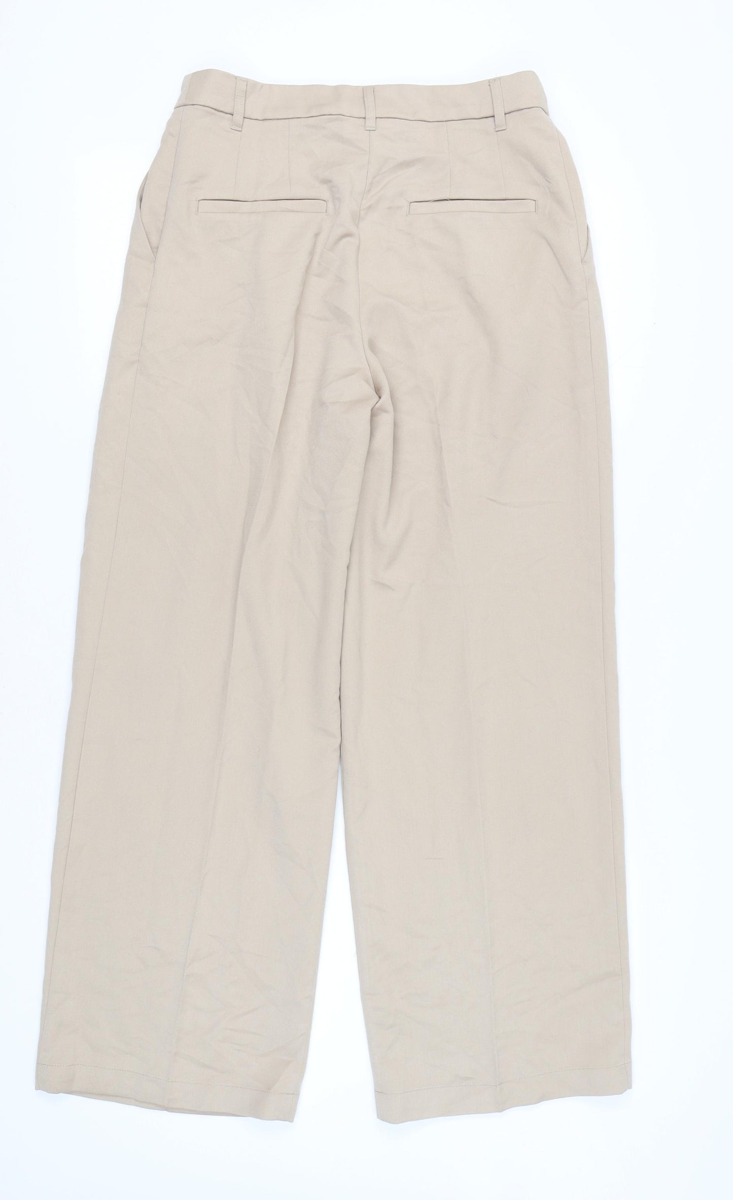 Monki Women's Beige Trousers, Size 12 with Button Closure