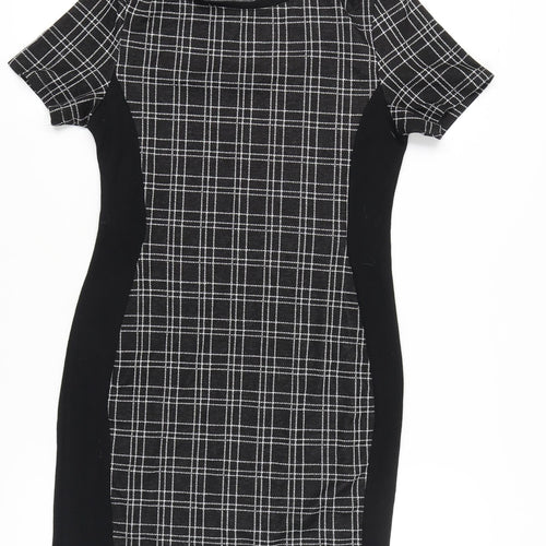 Select Women's Black Check Sheath Dress Size 12