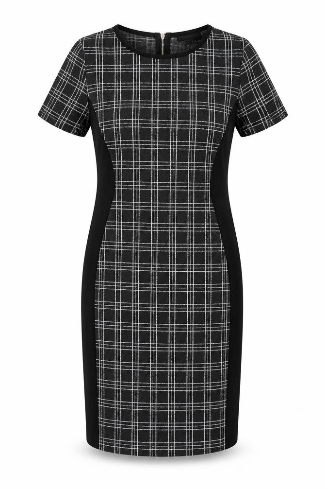 Front view of Select Women's Black Check Sheath Dress, size 12