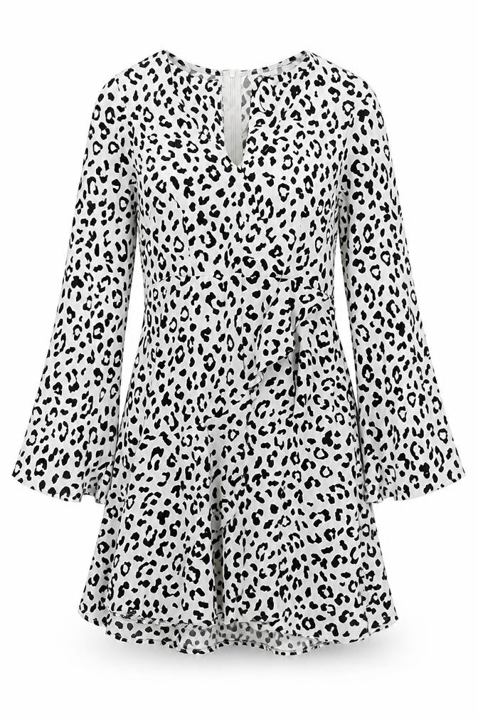 Front view of Boohoo Women’s Multicoloured Leopard Print A-Line Dress