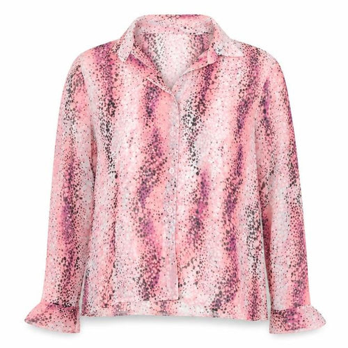 Saloos Women's Pink Animal Print Blouse Size 14