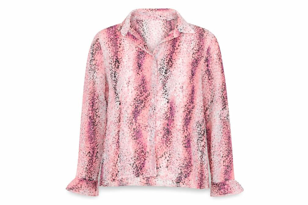 Saloos Women's Pink Animal Print Blouse Size 14