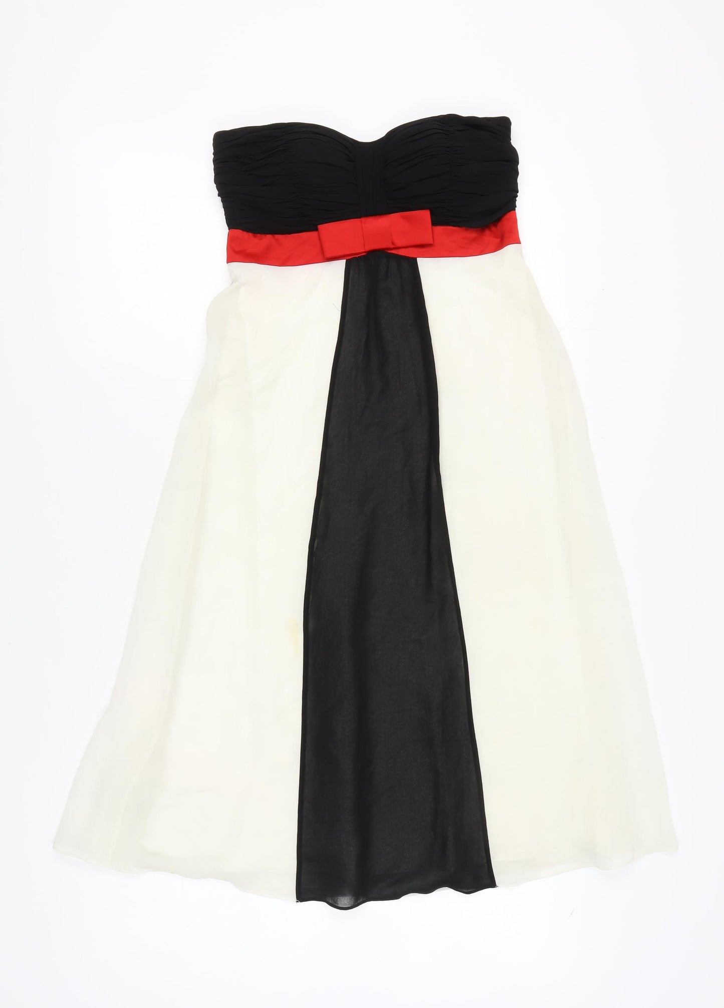 début Women's Black Red Ivory A-Line Midi Dress
