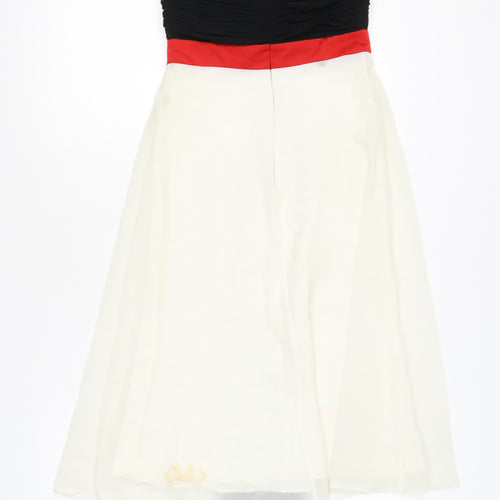début Women's Black Red Ivory A-Line Midi Dress