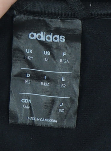 Adidas Boys Black Full Zip Sweatshirt 11-12 Years