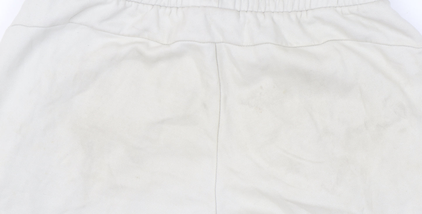 Puma Men's White Jogger Trousers S, Cotton Blend, Activewear