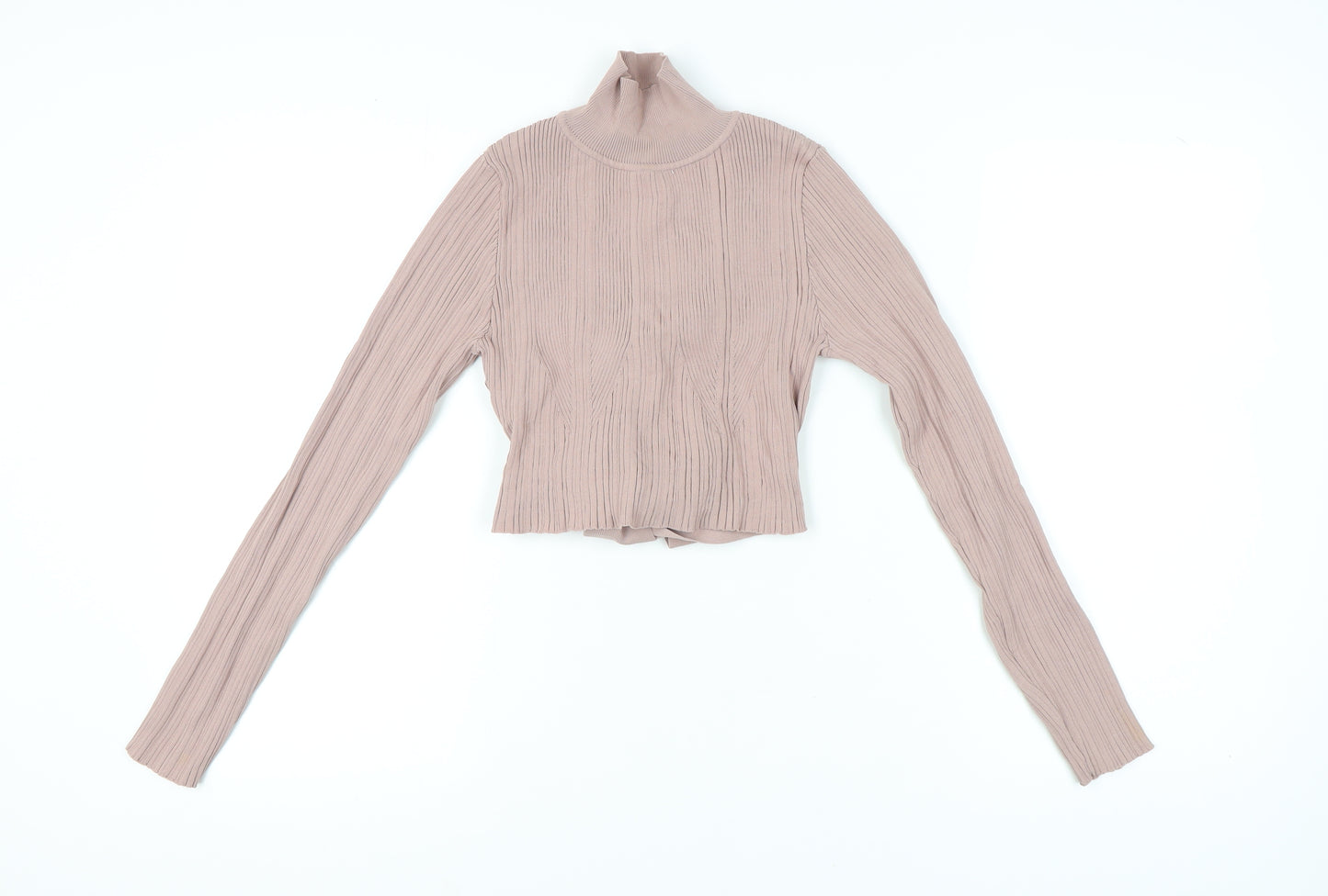 Zara Women's Beige Cropped Knit Top M