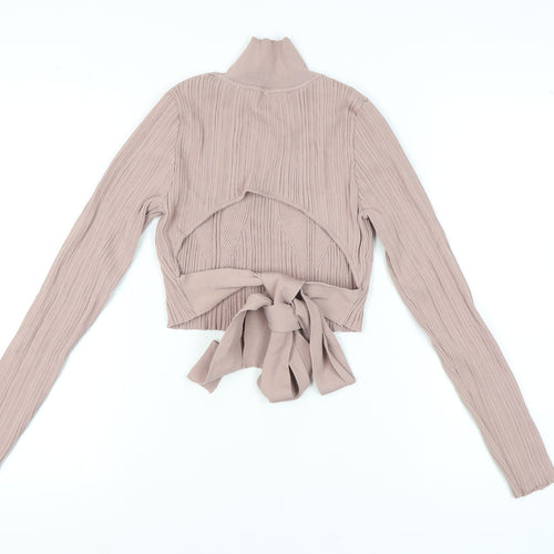 Zara Women's Beige Cropped Knit Top M