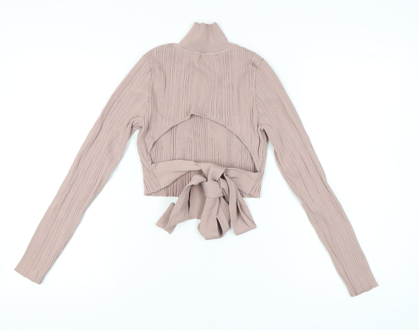 Zara Women's Beige Cropped Knit Top M