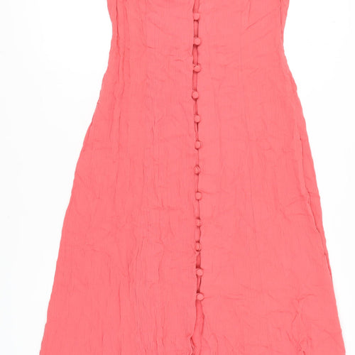Berkertex Women's Pink Sleeveless Button Dress, Size 12