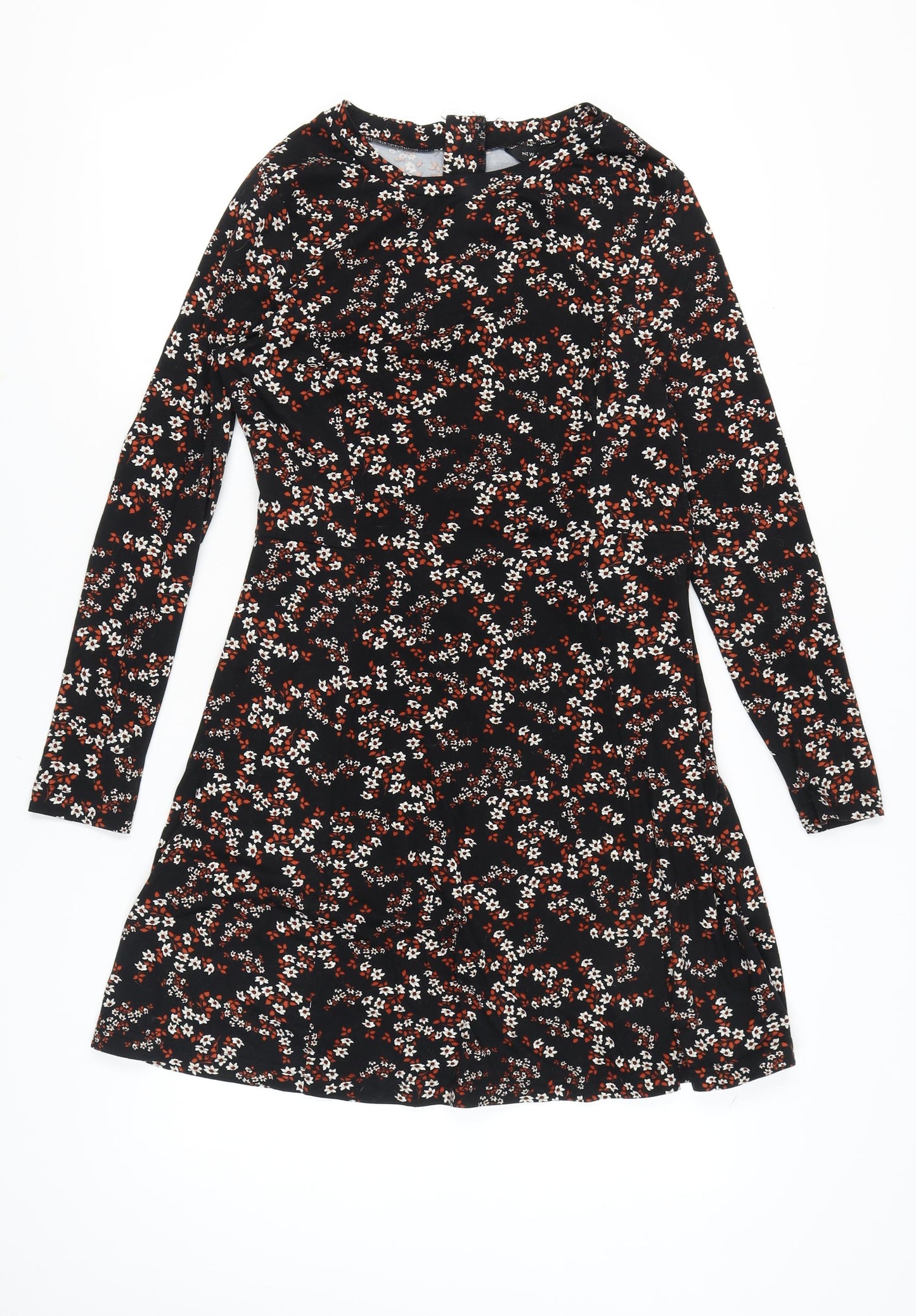 New Look Women's Black Floral Dress Size 14