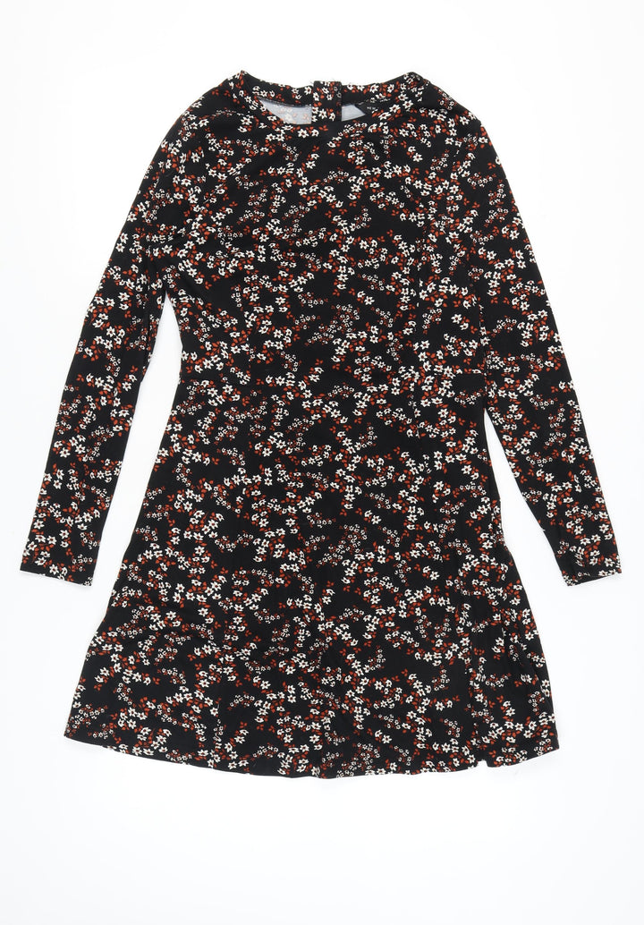 New Look Women's Black Floral Dress Size 14
