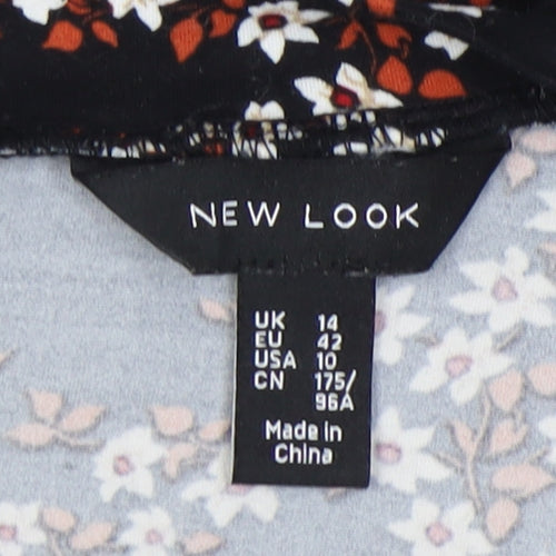 New Look Women's Black Floral Dress Size 14