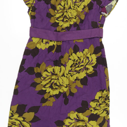 Boden Women's Purple Floral Dress, Size 12, Excellent