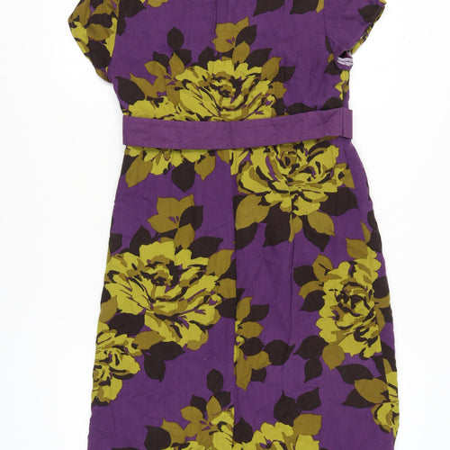 Boden Women's Purple Floral Dress, Size 12, Excellent