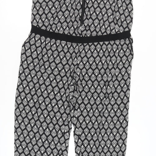 JoJo Maman Bébé Women's Black S Jumpsuit Geometric Sleeveless