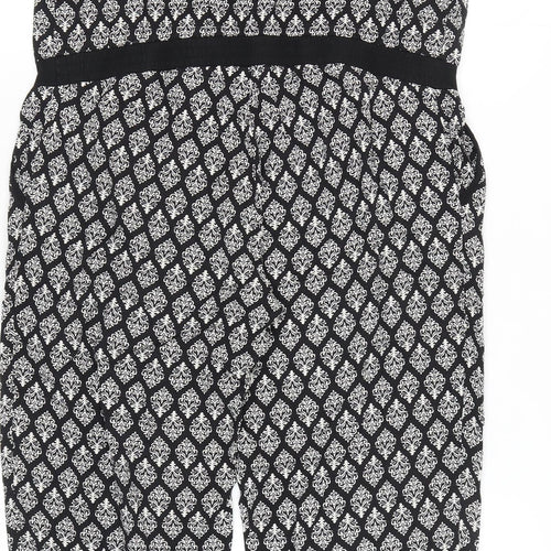 JoJo Maman Bébé Women's Black S Jumpsuit Geometric Sleeveless