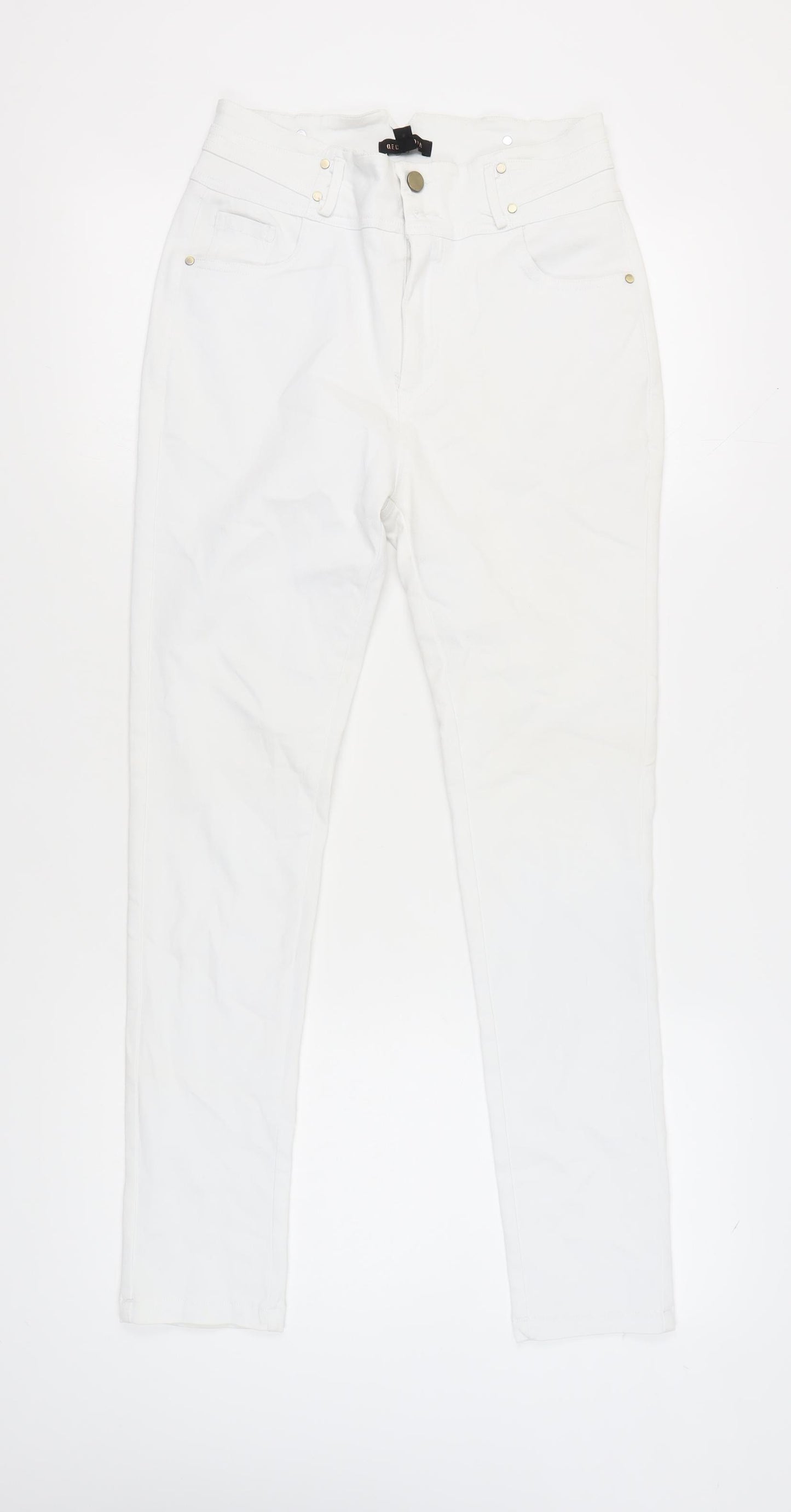 QED London Women's White Skinny Jeans Size 10