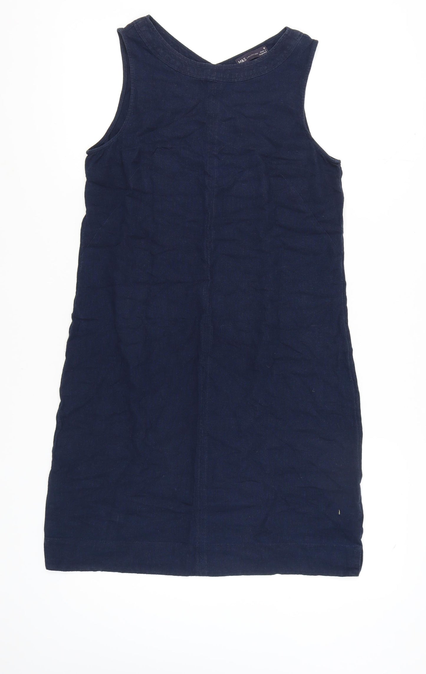 Marks and Spencer Blue Sleeveless Denim Dress - Size 10