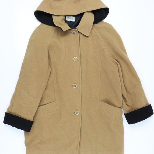 Astraka Women's Beige Hooded Overcoat Size 16