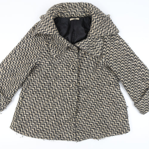 Darling Women's Multicoloured Tweed Coat, Size M, Button Accents