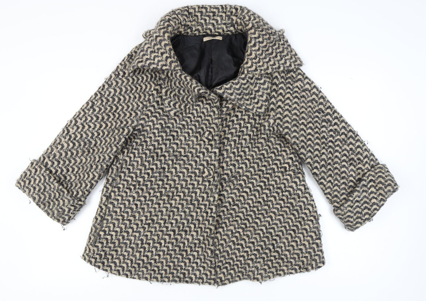 Darling Women's Multicoloured Tweed Coat, Size M, Button Accents
