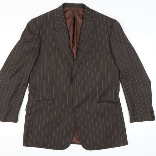 T.M Lewin Men's Brown Striped Wool Blazer 44R