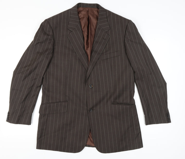 T.M Lewin Men's Brown Striped Wool Blazer 44R