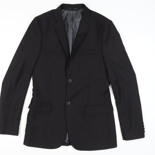 Topman Men's Black Slim Fit Blazer, Size 36L