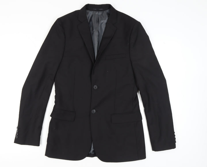 Topman Men's Black Slim Fit Blazer, Size 36L