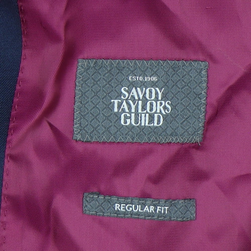 Savoy Taylors Guild Men's Blue Wool Waistcoat, Size 48R