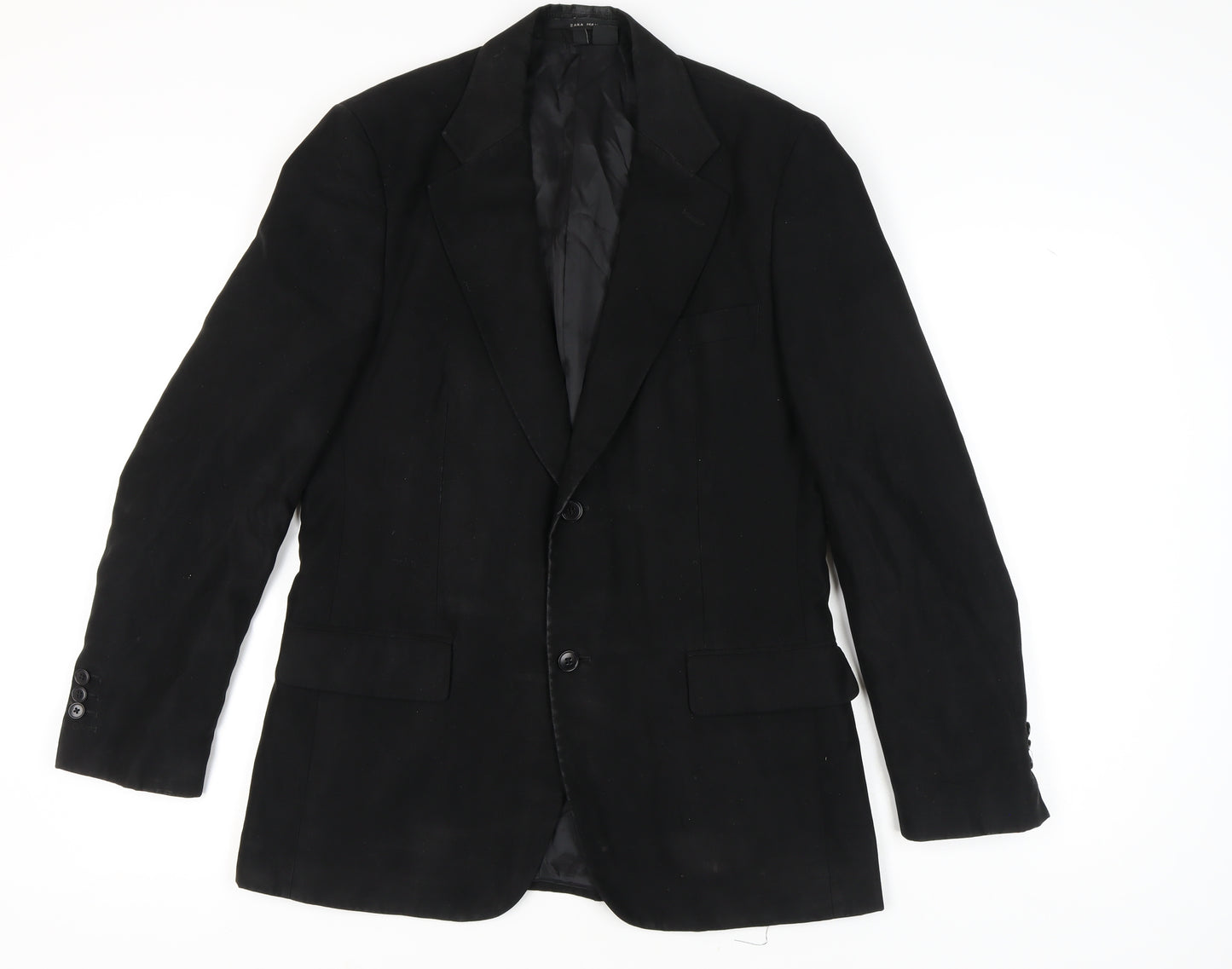 Zara Man Black Blazer Size UK 40 Single-Breasted