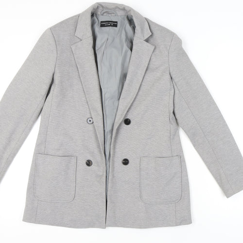 Dorothy Perkins Women's Grey Blazer, Size 8, Double-Breasted