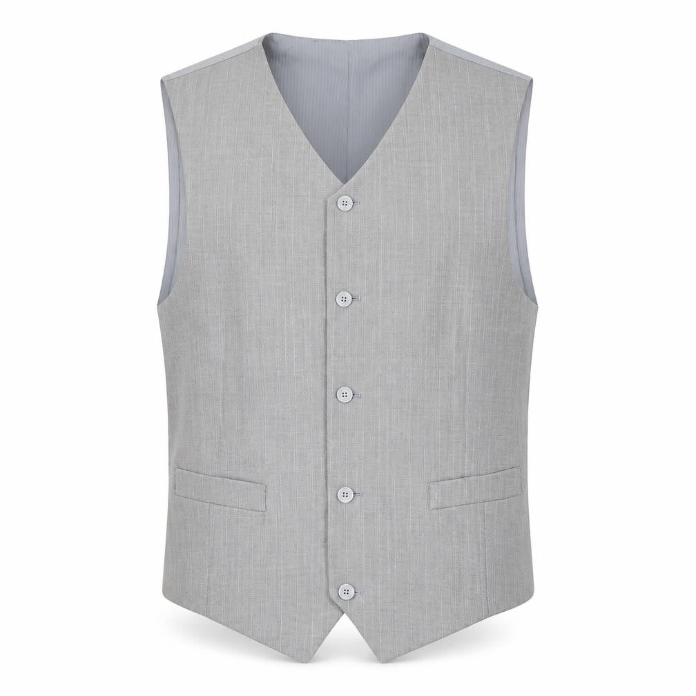 Front view of Vittorio St Angelo Men's Grey Suit Waistcoat 42L