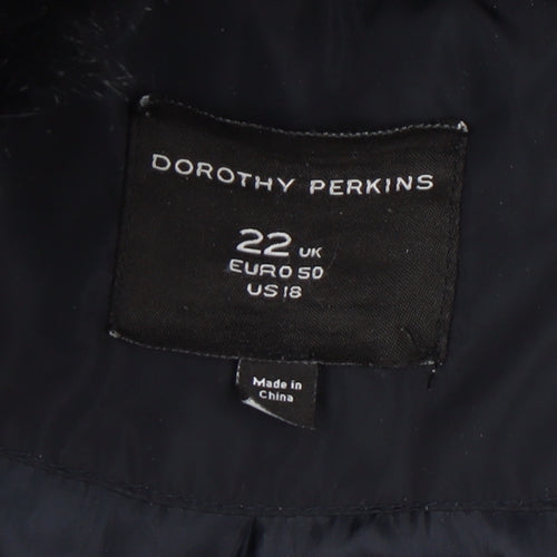 Dorothy Perkins Women's Black Puffer Coat Size 22