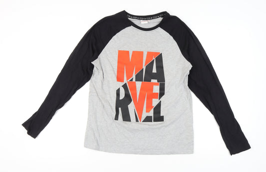Marvel Boys Grey Long Sleeve Superhero Pyjama Top 14 Years
