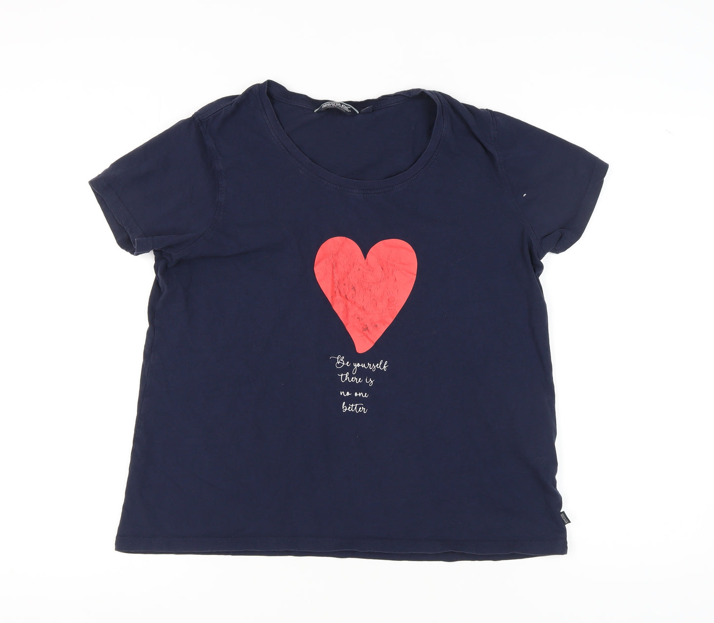 Regatta Women's Blue Heart Print T-Shirt Size 26