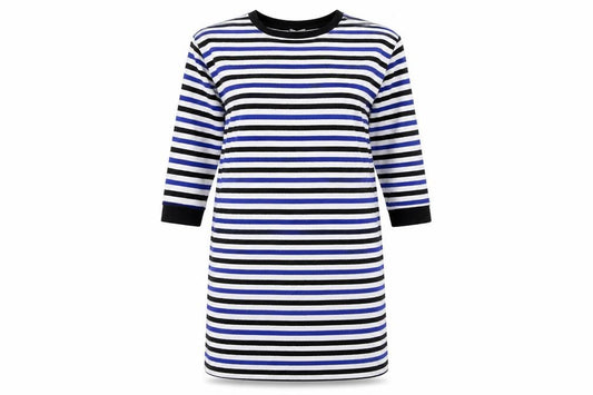 Front view of ASOS Women's Multicoloured Striped T-Shirt Dress, size 6