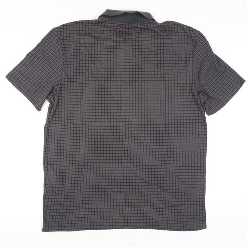 Slazenger Men's Black Check Polo Shirt - L
