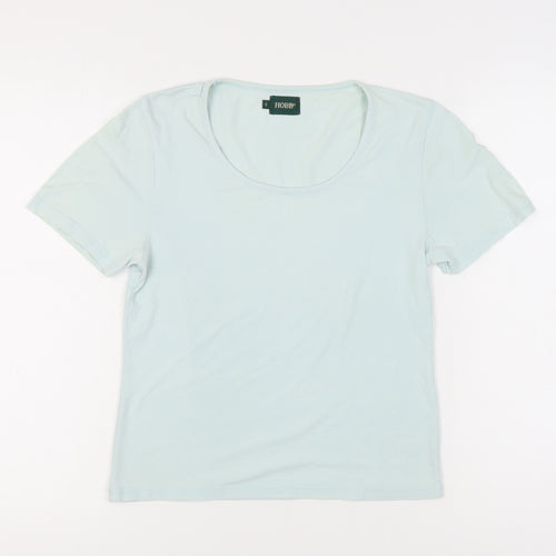 Hobbs Women's Blue Scoop Neck T-Shirt, Size 14
