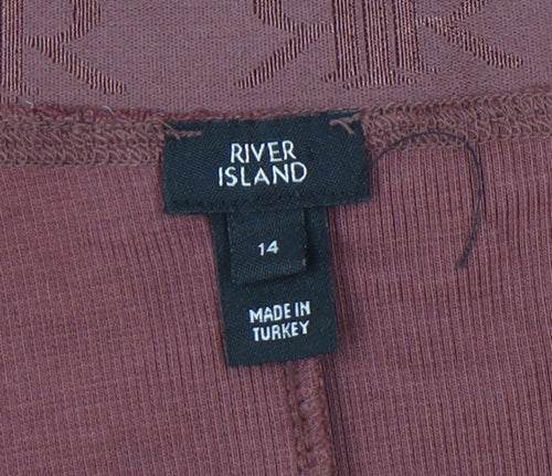 River Island Women's Brown Basic Top Size 14