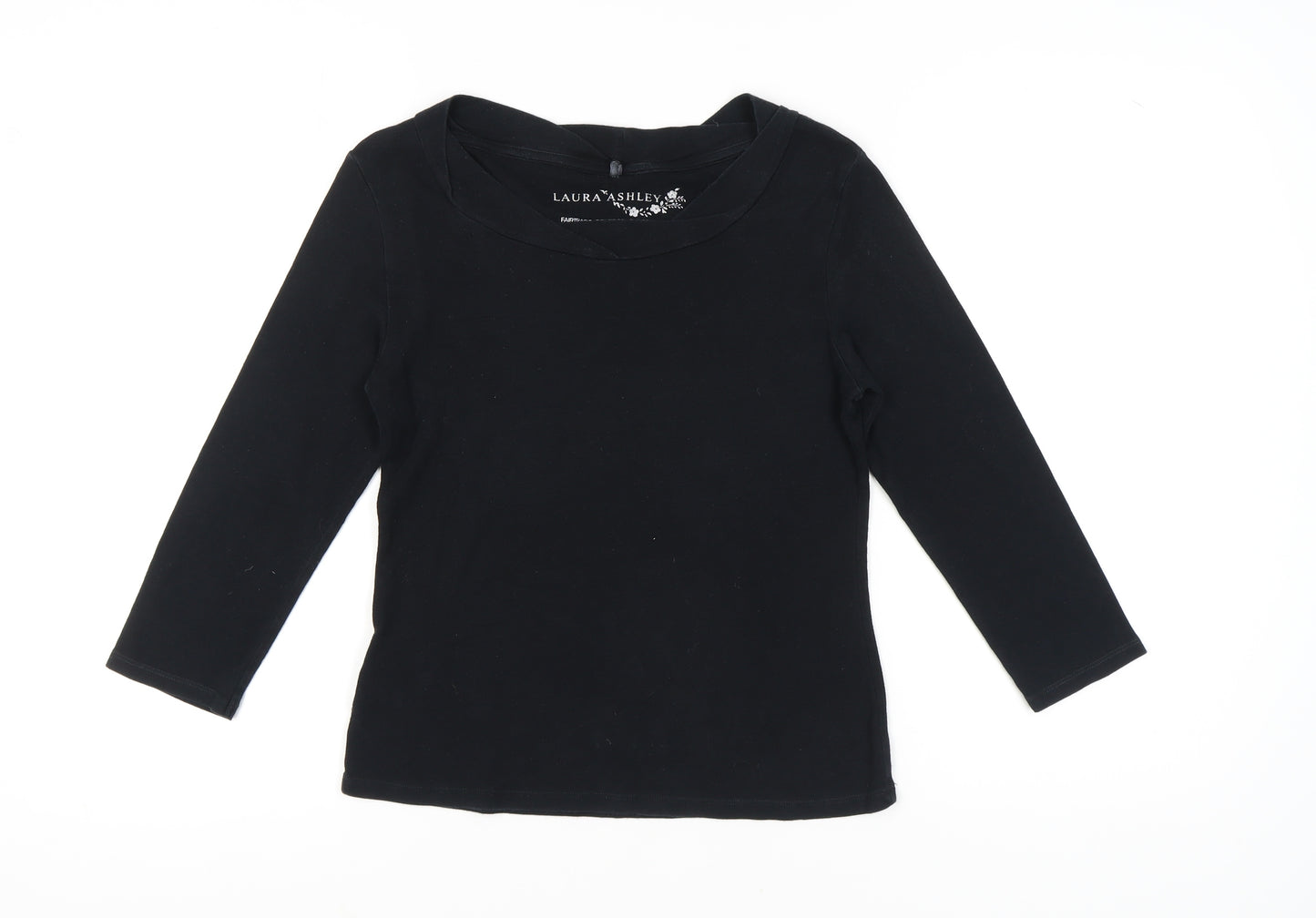 Laura Ashley Women's Black 3/4 Sleeve Top Size 14