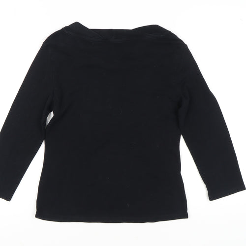 Laura Ashley Women's Black 3/4 Sleeve Top Size 14