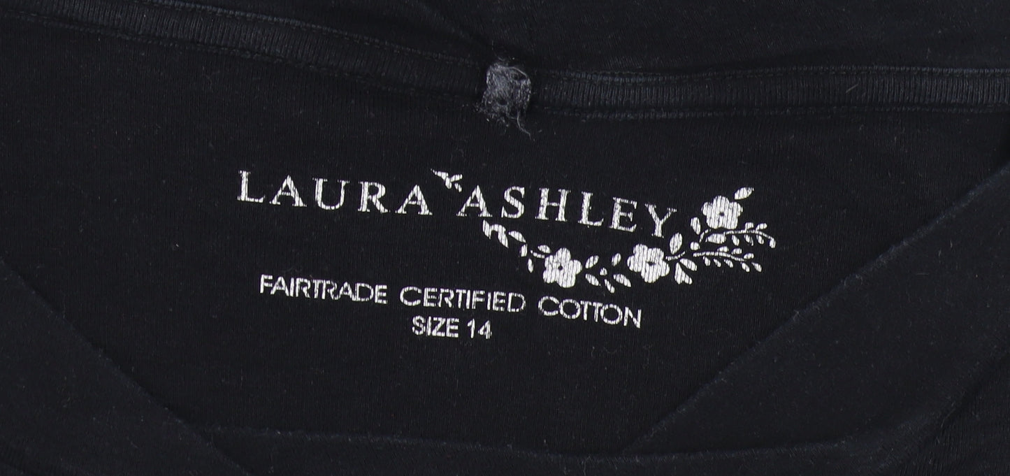 Laura Ashley Women's Black 3/4 Sleeve Top Size 14