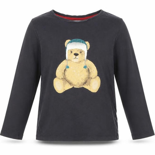Marks and Spencer Girls Black Teddy Pyjama Top 7-8 Years