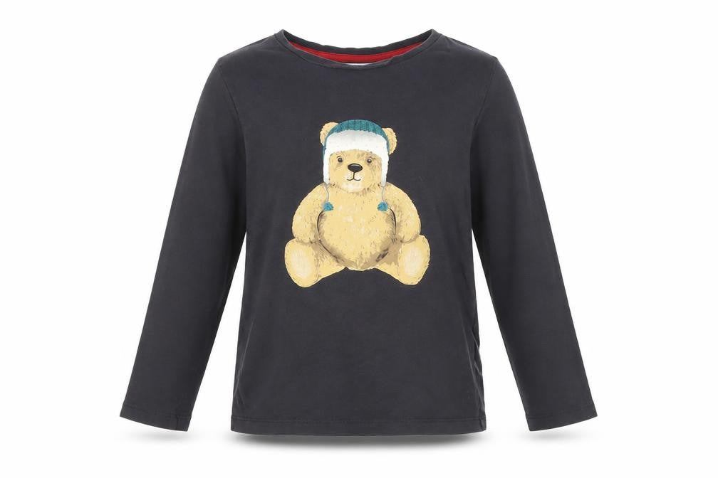 Marks and Spencer Girls Black Teddy Pyjama Top 7-8 Years