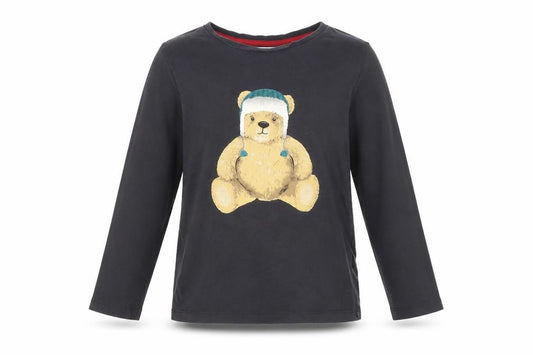 Marks and Spencer Girls Black Teddy Pyjama Top 7-8 Years
